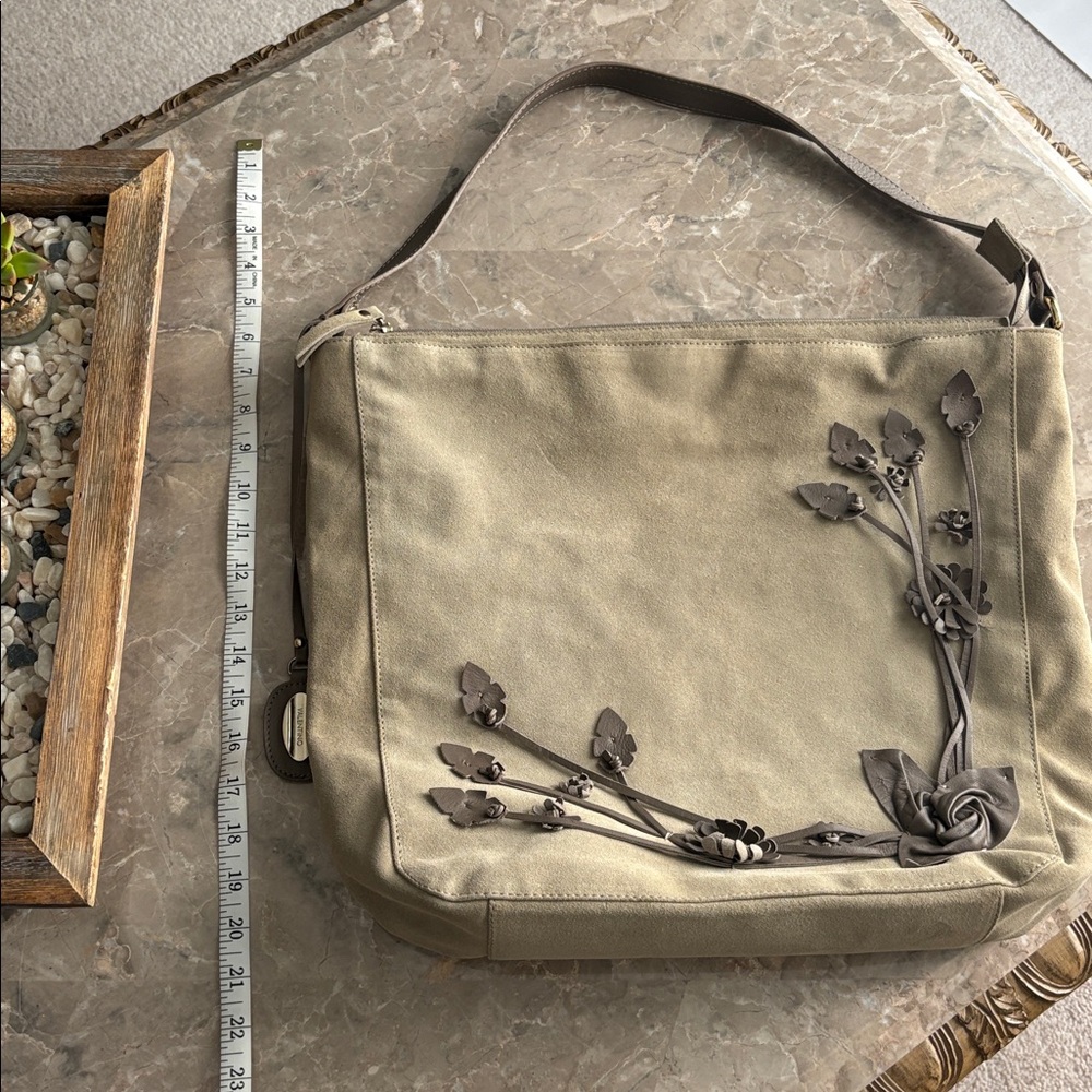 Valentino Floral Embellished suede Bag - Picture 11 of 13